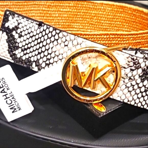 Michael Kors Snakeskin Stretch Belt